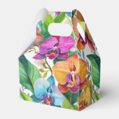 Tropische orchidee patroon gunst dozen bedankdoosjes (Achterkant)