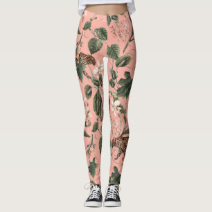 Tropische orchidee, vlinders: exotische waterverf. leggings