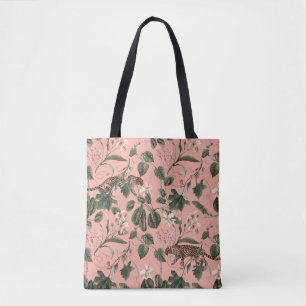 Tropische orchidee, vlinders: exotische waterverf. tote bag