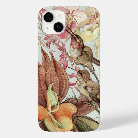  tropische orchideeën, bloemen en levende vogels Case-Mate iPhone case (Achterkant)