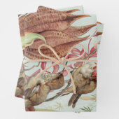 tropische orchideeën, bloemen en levende vogels inpakpapier vel (In situ)