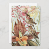  tropische orchideeën, bloemen en levende vogels kaart (Voorkant / Achterkant)