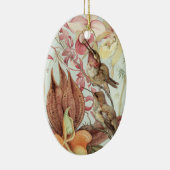  tropische orchideeën, bloemen en levende vogels keramisch ornament (Rechts)