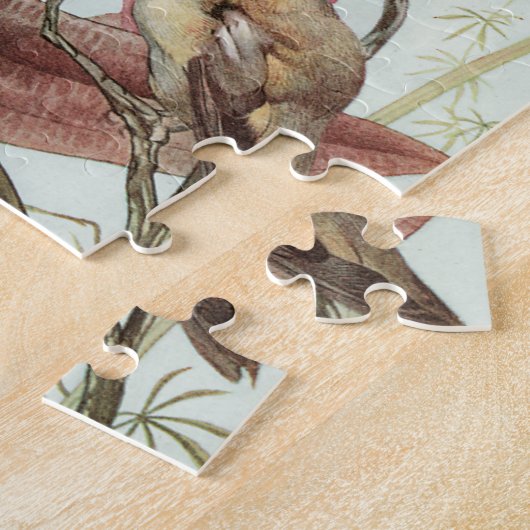 tropische orchideeën, bloemen en levende vogels legpuzzel (Zijkant)