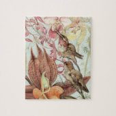 tropische orchideeën, bloemen en levende vogels legpuzzel (Verticaal)