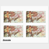  tropische orchideeën, bloemen en levende vogels rechthoekige sticker (Vel)