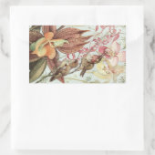  tropische orchideeën, bloemen en levende vogels rechthoekige sticker (Tas)