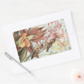  tropische orchideeën, bloemen en levende vogels rechthoekige sticker (Envelop)