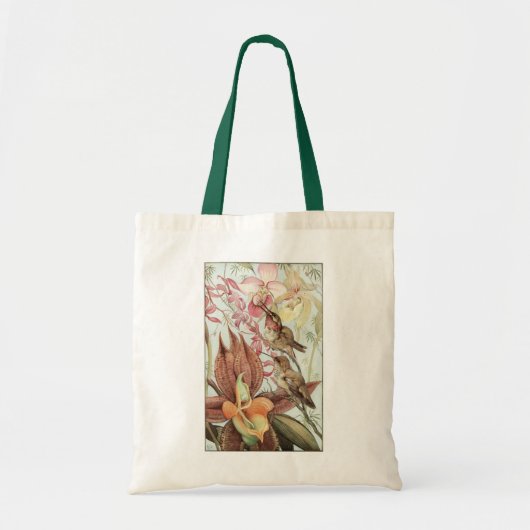  tropische orchideeën, bloemen en levende vogels tote bag (Voorkant)