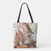 tropische orchideeën, bloemen en levende vogels tote bag (Achterkant)