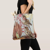 tropische orchideeën, bloemen en levende vogels tote bag (Dichtbij)