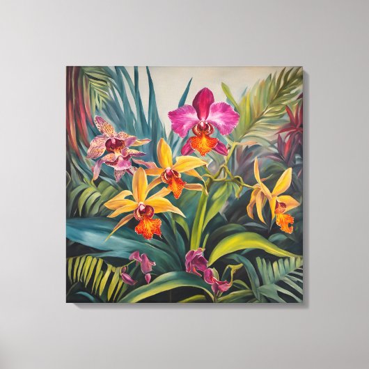Tropische orchideeën - Canvas Art Print (Voorkant)