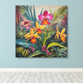 Tropische orchideeën - Canvas Art Print (Insitu (Houten vloer))