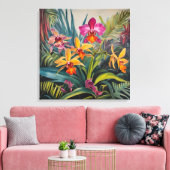 Tropische orchideeën - Canvas Art Print (Insitu (Woonkamer))