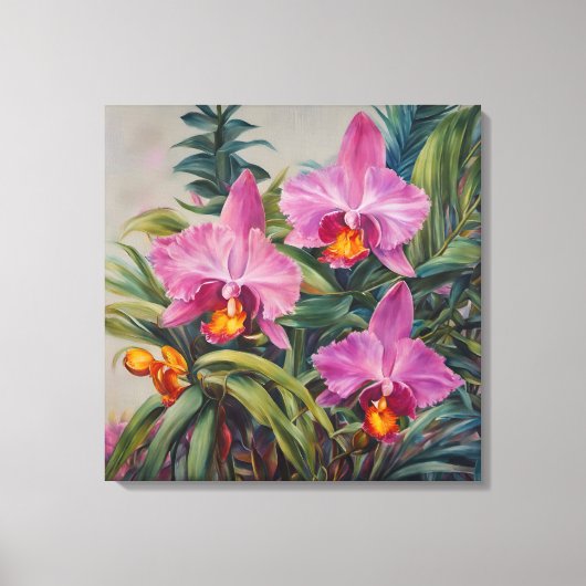 Tropische orchideeën - Canvas Art Print (Voorkant)
