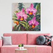 Tropische orchideeën - Canvas Art Print (Insitu (Woonkamer))