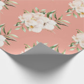 Tropische orchideeën en palm op koraal cadeaupapier (Hoek)