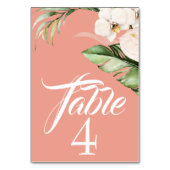 Tropische orchideeën en palm op koraal kaart (Achterkant)