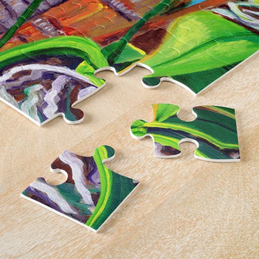 Tropische orchideeën en palmbomen Puzzles Legpuzzel (Zijkant)