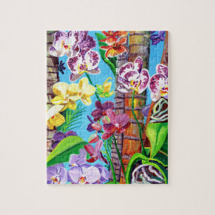 Tropische orchideeën en palmbomen Puzzles Legpuzzel