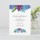 Tropische orchideeën Geometric Bachelorette Weeken Kaart (Staand voorkant)