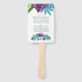 Tropische orchideeën Geometric Wedding Programme Handwaaier (Voorkant)