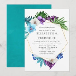 Tropische orchideeën Geometrische repetitie Dinner Kaart