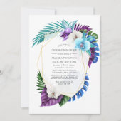 Tropische orchideeën Geometrische viering van het  Kaart (Voorkant)