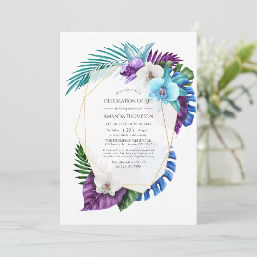 Tropische orchideeën Geometrische viering van het  Kaart (Staand voorkant)