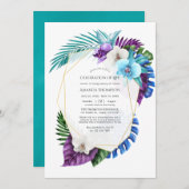 Tropische orchideeën Geometrische viering van het  Kaart (Voorkant / Achterkant)