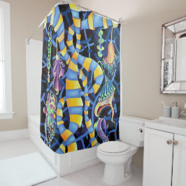 Tropische orchideeën in de Waterverf Douchegordijn