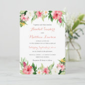 Tropische orchideeën palm leves Weddenschap Kaart (Staand voorkant)