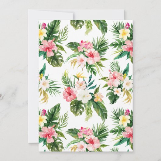 Tropische orchideeën palm leves Weddenschap Kaart (Achterkant)