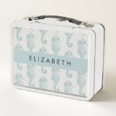 Tropische paarden, zeepaardpatroon, Jouw naam (Achterkant)