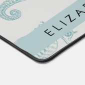 Tropische paarden, zeepaardpatroon, Jouw naam Bureaumat (Hoek)