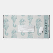 Tropische paarden, zeepaardpatroon, Jouw naam Bureaumat (Keyboard & Muis)