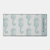 Tropische paarden, zeepaardpatroon, Jouw naam Bureaumat (Voorkant)