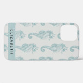 Tropische paarden, zeepaardpatroon, Jouw naam Case-Mate iPhone Case (Achterkant (horizontaal))