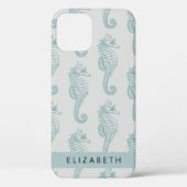 Tropische paarden, zeepaardpatroon, Jouw naam Case-Mate iPhone Case (Achterkant)