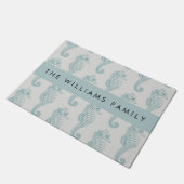 Tropische paarden, zeepaardpatroon, Jouw naam Deurmat (Schuin)