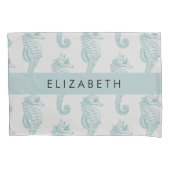 Tropische paarden, zeepaardpatroon, Jouw naam Kussensloop (Voorkant)