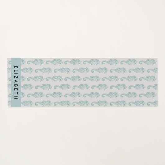 Tropische paarden, zeepaardpatroon, Jouw naam Yogamat (Achterkant (horizontaal))