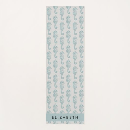 Tropische paarden, zeepaardpatroon, Jouw naam Yogamat (Voorkant)