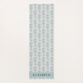 Tropische paarden, zeepaardpatroon, Jouw naam Yogamat (Achterkant)