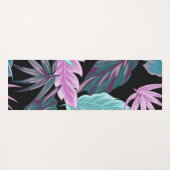 Tropische paarse en turquoise botanische bladeren yogamat (Achterkant (horizontaal))