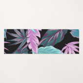 Tropische paarse en turquoise botanische bladeren yogamat (Voorkant (horizontaal))
