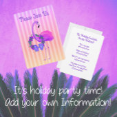 Tropische Paarse flamingo gepersonaliseerde kerst Feestdagen Kaart