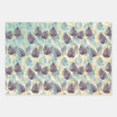 Tropische Paarse groene bladeren Inpakpapier Vel (Voorkant)