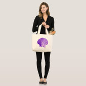 Tropische Paarse mononlight Shell Grote Tote Bag (Voorkant (model))