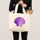 Tropische Paarse mononlight Shell Grote Tote Bag (Voorkant (product))